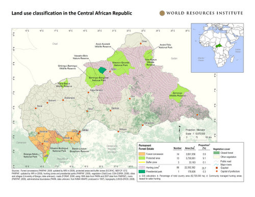 Central African Republic Hunting Areas