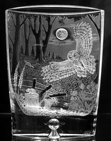 Crystal Vase with Owl