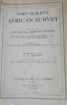 Lord Hailey's African Survey