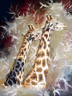 Giraffe Oil Painting