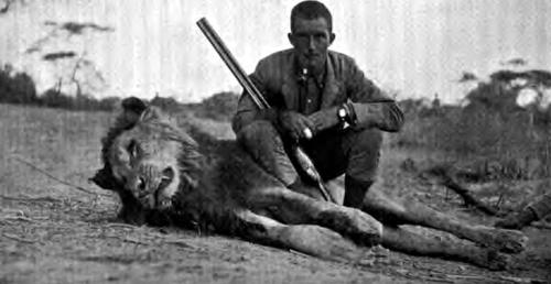 Lieutenant Ogilvy with his lion