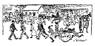 Drawing: The Main Street Is a Busy Place