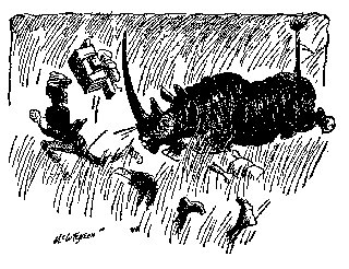 Drawing: He Estimated the Length at Four Feet