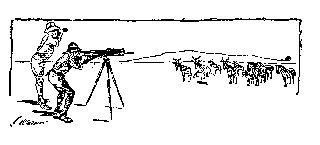 Drawing: Shooting Wildebeest (Cross Marks Location of Wildebeest, Outward Bound