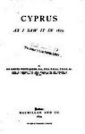 Cyprus, As I Saw It In 1879