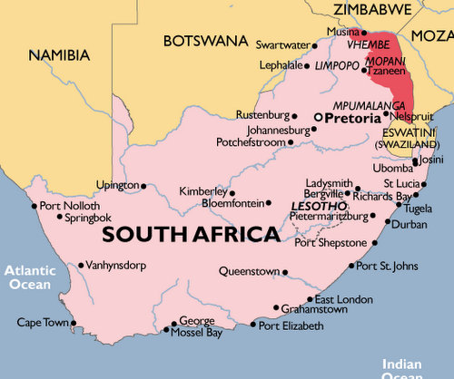 South Africa Malaria Map