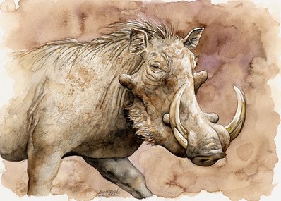 Warthog Watercolor