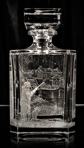 Crystal Glass Decanter with Decanter with Wing-Shooting Scene
